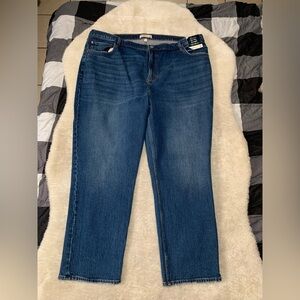New Abercrombie & Fitch 90s Straight Womens Blue Ultra High Rise Sz 37 24R Curvy